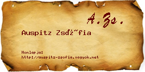 Auspitz Zsófia névjegykártya